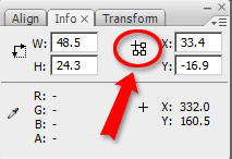 the info panel in flash cs3